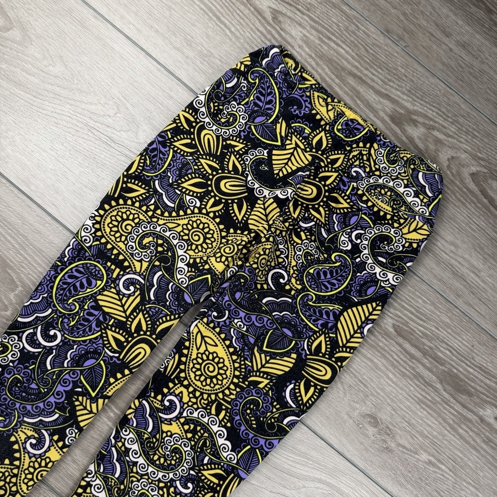 Lularoe Women's Pull On Paisley Pattern Leggings Multicolor One Size